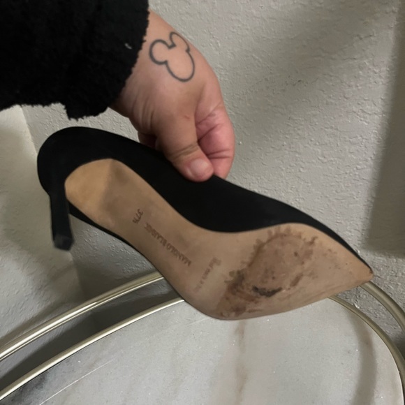 Black Suede Pointed Toe Pumps size 37.5 - Picture 6 of 7